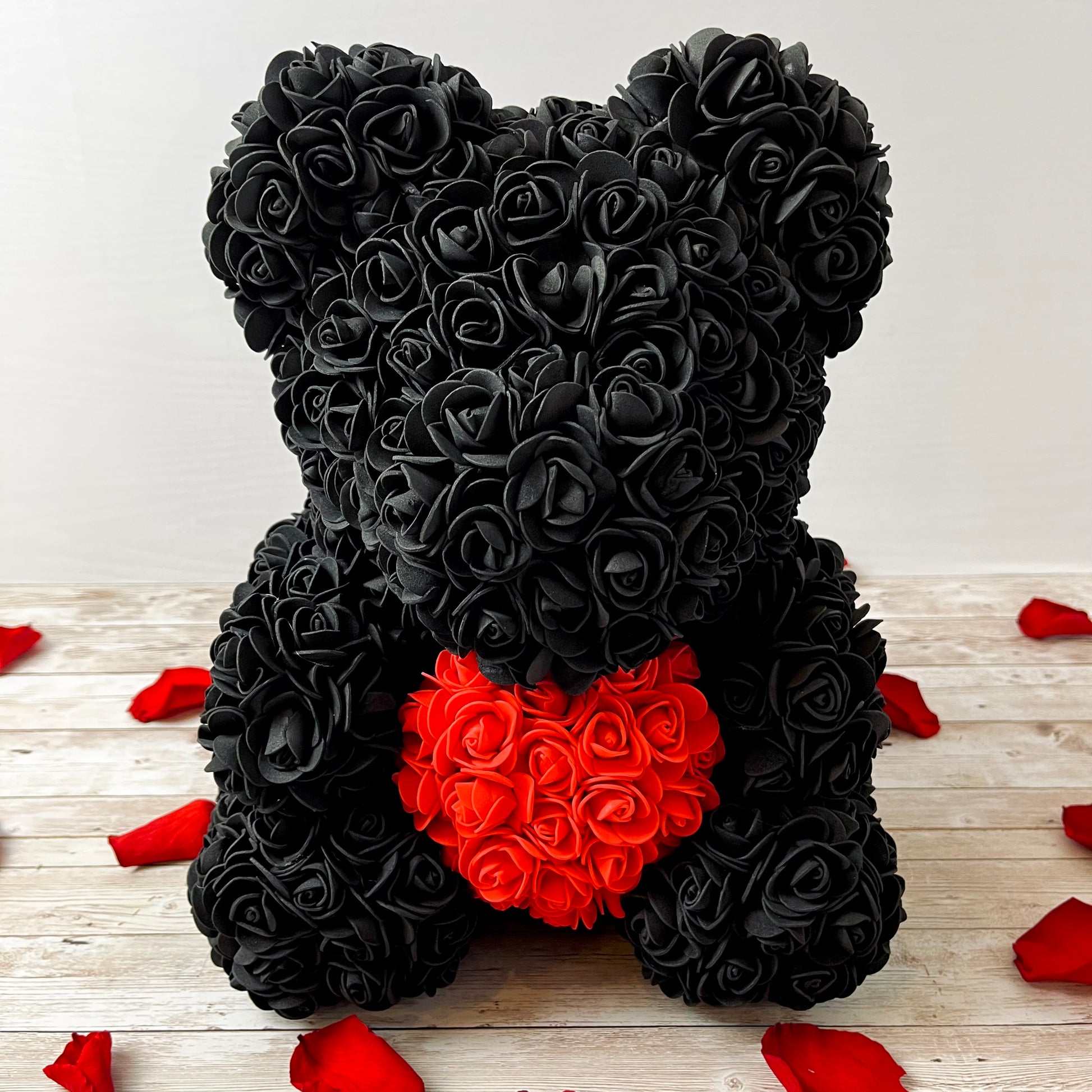 Black Forever Rose Bear | Rose Teddy | Gift Boxed Bear