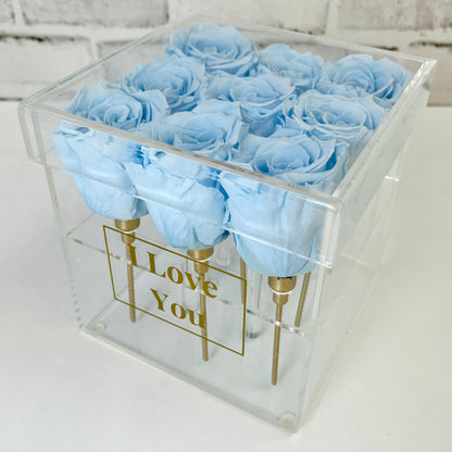 Infinity Rose Gift Box - Eternal Roses - Baby Blue Forever Roses - Rose Colours divider-Baby Blue