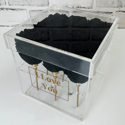 Infinity Rose Gift Box - Eternal Roses - Black Forever Roses - Rose Colours divider-Midnight Black