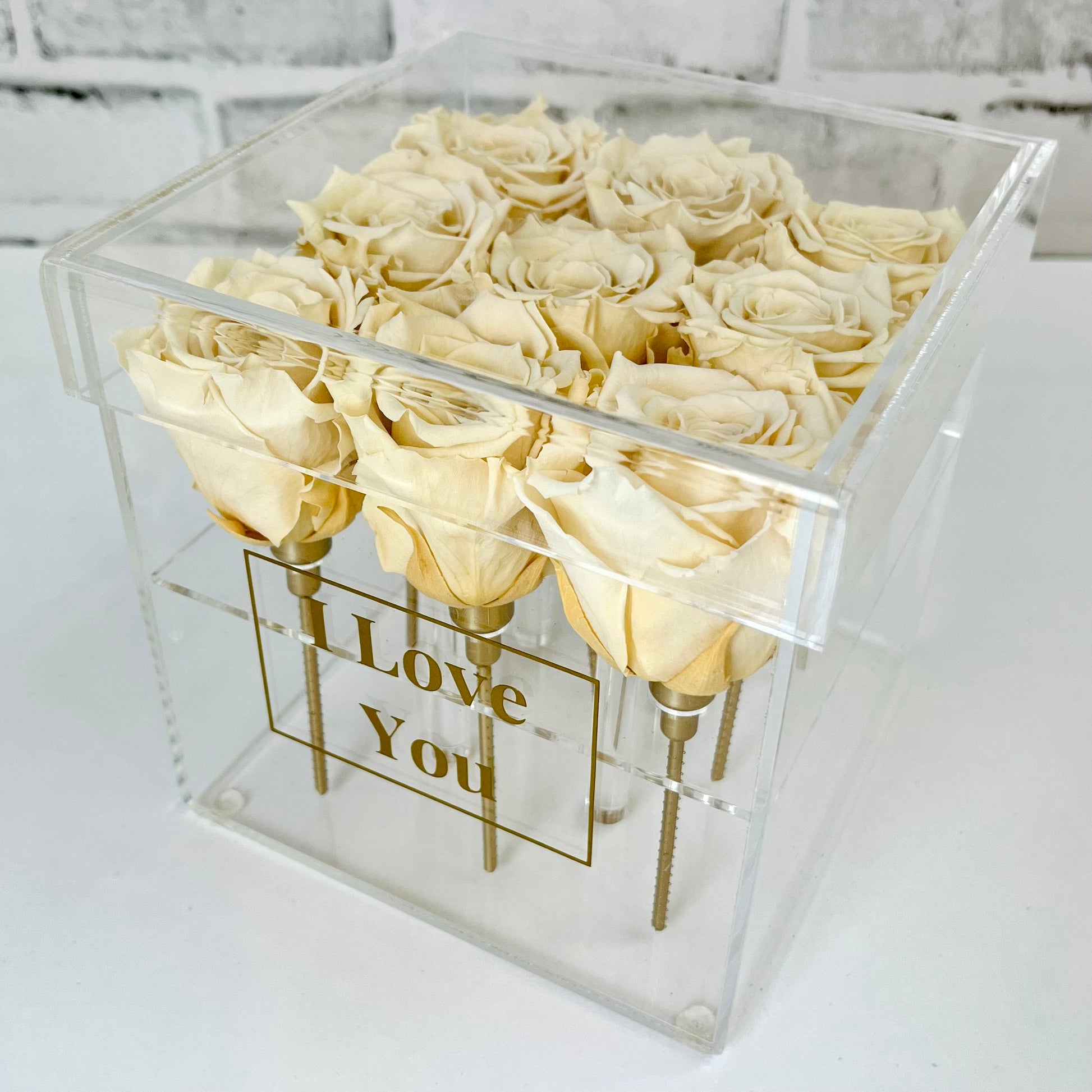 Infinity Rose Gift Box - Eternal Roses - Champagne Forever Roses - Rose Colours divider-Vintage Champagne