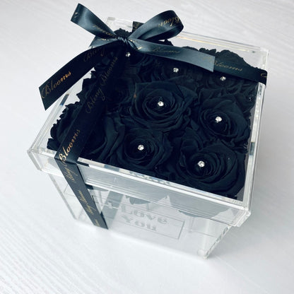 Infinity Rose Gift Box - One Year Roses - Midnight Black Infinity Roses  - Rose Colours divider-Midnight Black