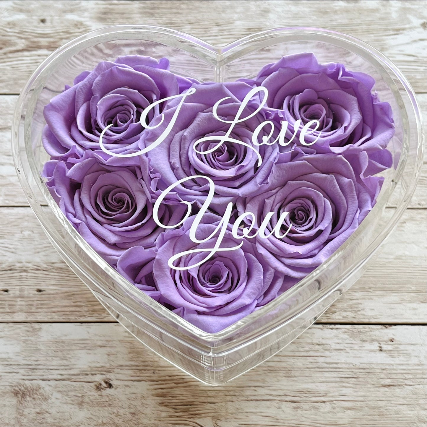 Infinity Rose Small Heart Box - Lavender Eternal Roses - One Year Roses - Rose Colours divider-Lavender Haze