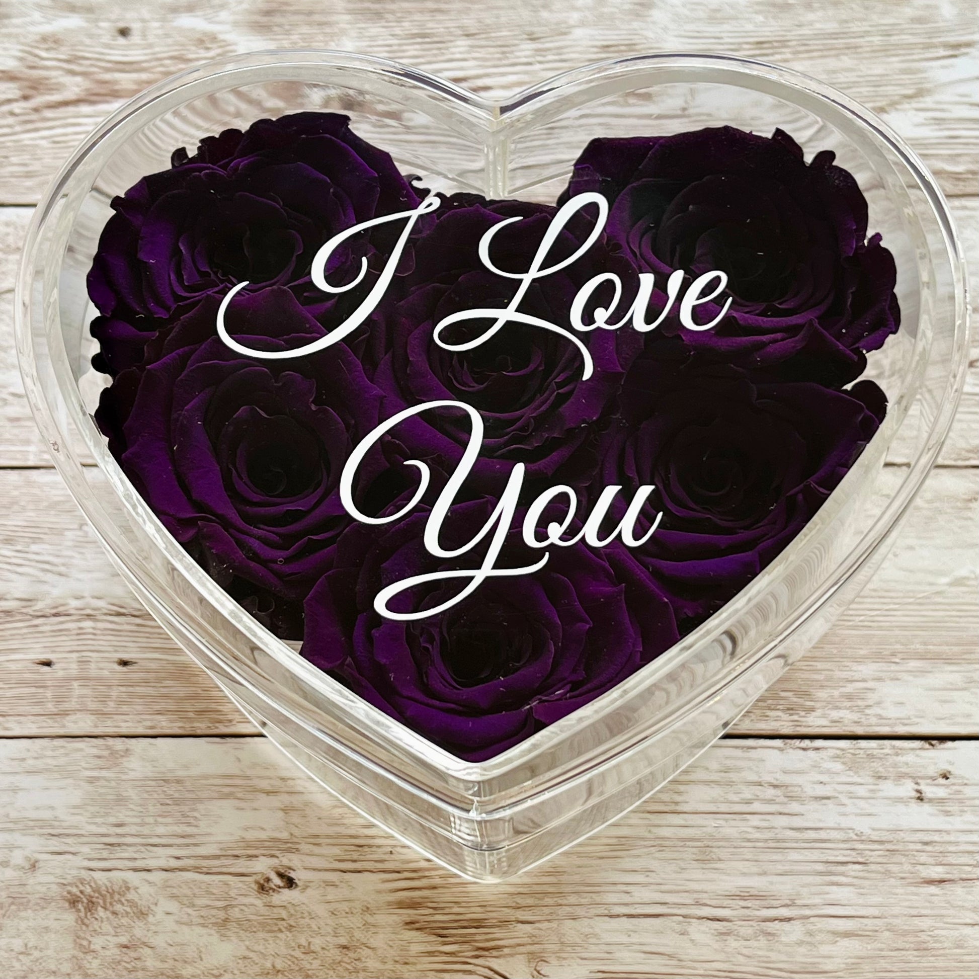 Infinity Rose Small Heart Box - Purple Eternal Roses - One Year Roses - Gift - Rose Colours divider-Purple Reign