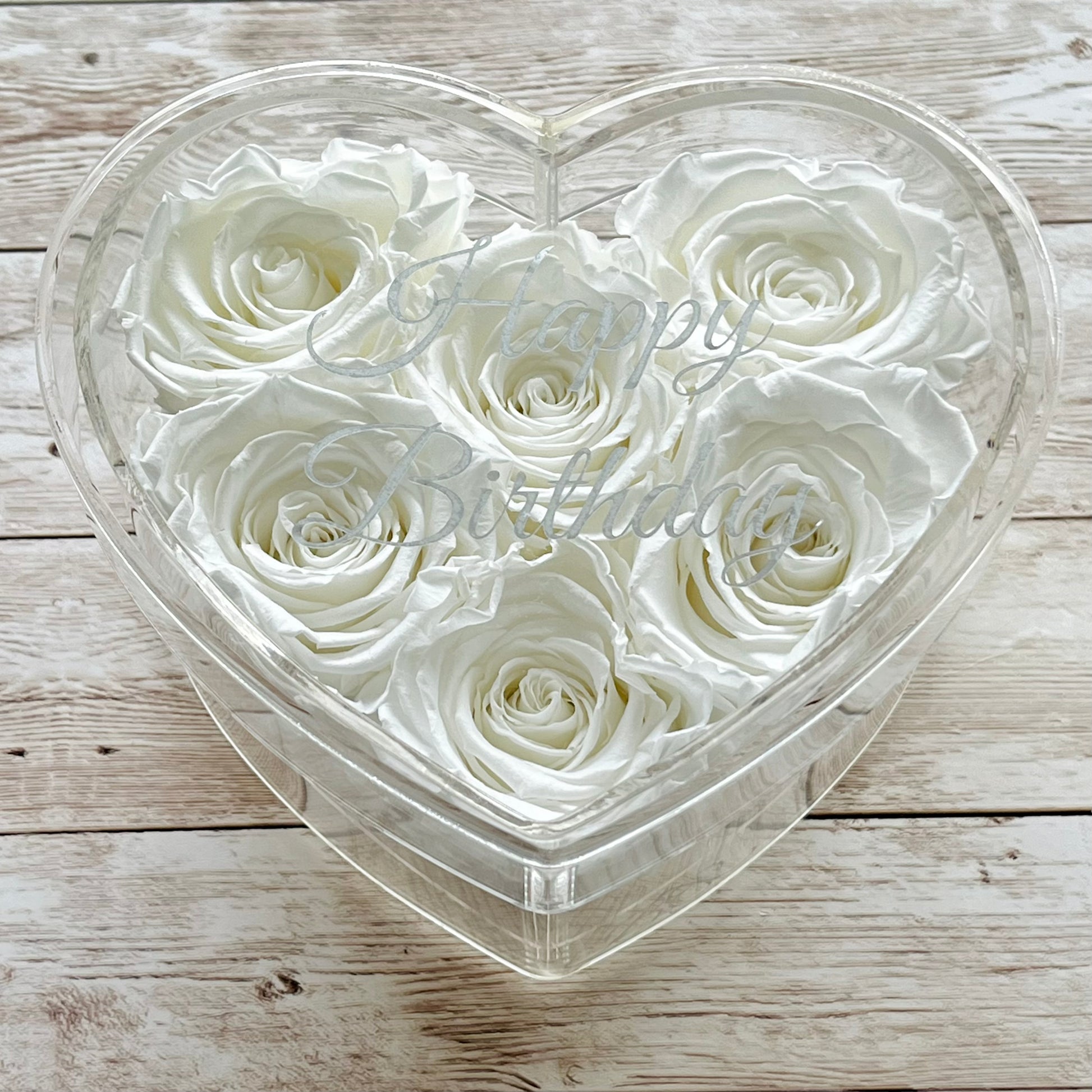 Infinity Rose Small Heart Box - White Eternal Roses - One Year Roses -Rose Colours divider-Angelic White