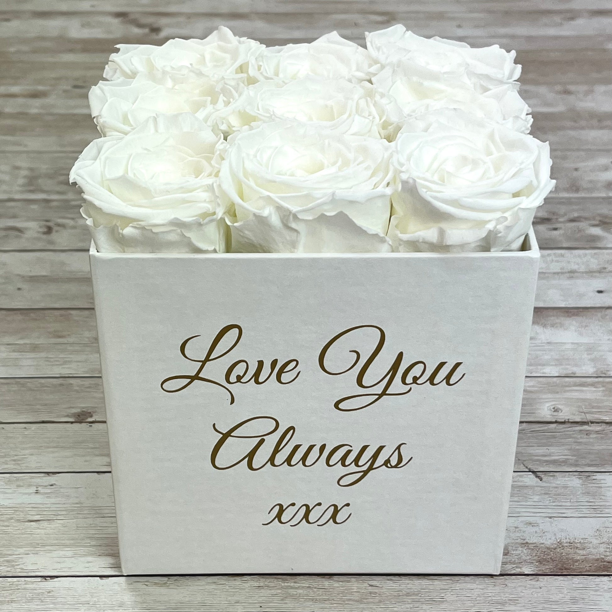 White Square Infinity Rose Box - Eternal Roses - White One Year Roses - Box of Roses - Rose Colours divider-Angelic White